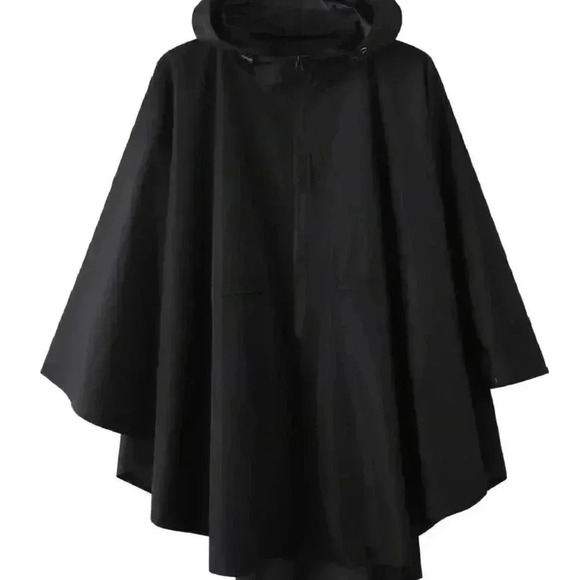 RAIN HOODED ZIP FRONT BATWING JACKET - Picture 1 of 5